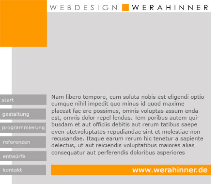 Webdesign Entwürfe Wera Hinner